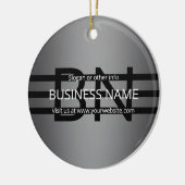 Modern grijs verloop en horizontale zwarte strepen keramisch ornament (Links)