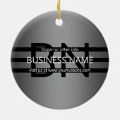 Modern grijs verloop en horizontale zwarte strepen keramisch ornament (Achterkant)