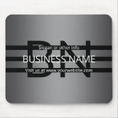 Modern grijs verloop en horizontale zwarte strepen muismat (Voorkant)