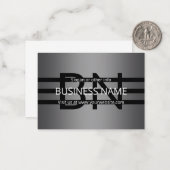 Modern grijs verloop en horizontale zwarte strepen notitiekaartje (Voorkant / Achterkant in situ)