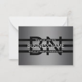 Modern grijs verloop en horizontale zwarte strepen notitiekaartje (Voorkant)