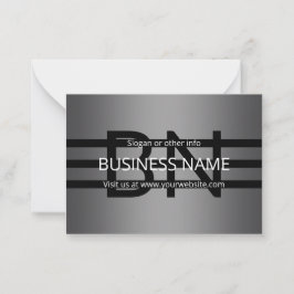 Modern grijs verloop en horizontale zwarte strepen notitiekaartje