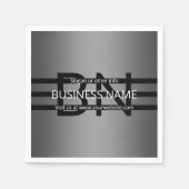 Modern grijs verloop en horizontale zwarte strepen servet (Voorkant)