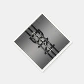 Modern grijs verloop en horizontale zwarte strepen servet (Hoek)