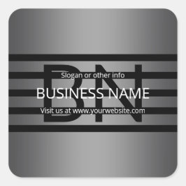 Modern grijs verloop en horizontale zwarte strepen vierkante sticker