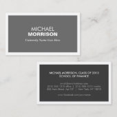 MODERN GRIJS VISITEKAARTJE VOOR STUDENTEN CONTACTKAARTJE (Voorkant / Achterkant)