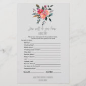 Modern grijs "Wat zit er in je tas" spel Flyer (Voorkant)