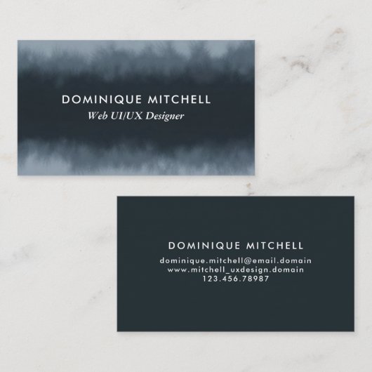 Modern grijs Waterverf  Visitekaartje (Voorkant / Achterkant)