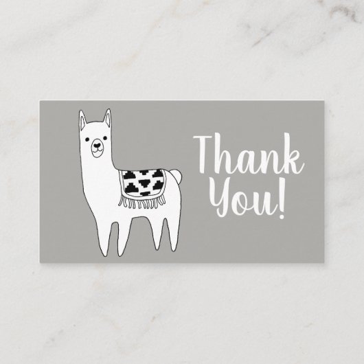 Modern Grijs & Wit Azteekse Llama Boek Aanvraag Informatiekaartje (Achterkant)