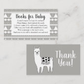 Modern Grijs & Wit Azteekse Llama Boek Aanvraag Informatiekaartje (Voorkant / Achterkant)