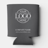 Modern Grijs Wit Bedrijfsbedrijf Zakelijk Logo Blikjeskoeler (Achterkant)