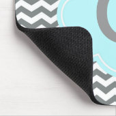 modern grijs wit chevron monogram muismat (Hoek)