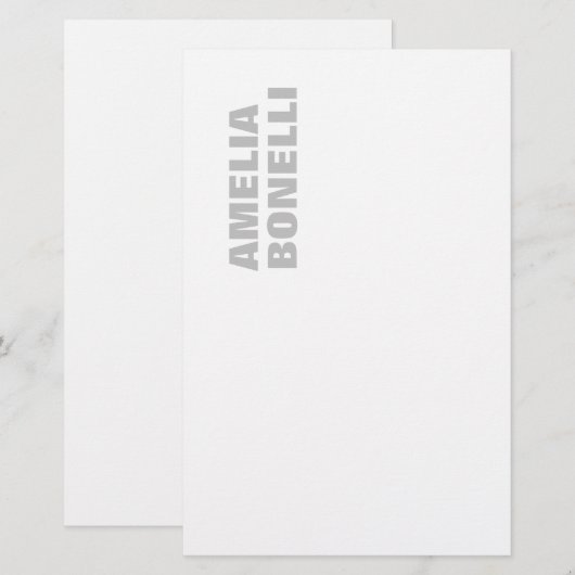 Modern Grijs Wit Krachtig Minimalistisch Professio Briefpapier (Voorkant / Achterkant)