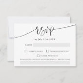 Modern grijs wit vet script elegante rsvp bruiloft (Voorkant)