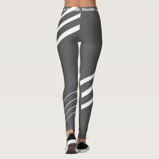 Modern grijs wit werkuiteinde leggings (Achterkant)