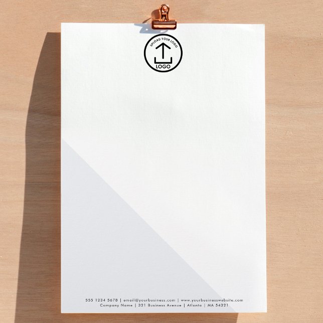 Modern Grijs Wit Zakelijk Logo Letterhead Briefhoofd (Modern Gray White Business Logo Letterhead)