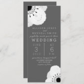 Modern grijs + witte anemoon bruiloft kaart (Voorkant / Achterkant)