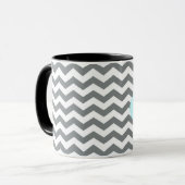 modern grijs, witte chevron beste oma mok (Voorkant links)
