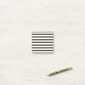 Modern Grijs Witte Streep Minimalistisch Elegant Post-it® Notes (Op bureau)
