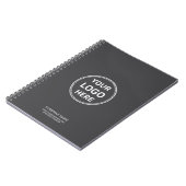 Modern Grijs Zakelijk Bedrijfslogo Notitieboek (Linkerzijde)
