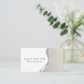 Modern grijs/zand ontwerp minimalistisch visitekaartje (Staand voorkant)