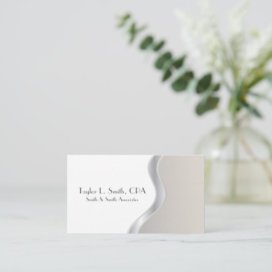 Modern grijs/zand ontwerp minimalistisch visitekaartje (Staand voorkant)