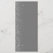 Modern Grijs Zilver Glitter Edge Bruiloft Menu (Achterkant)