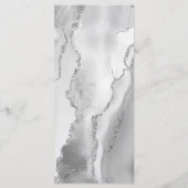 Modern grijs zilveren agaat bruiloft menu (Achterkant)