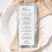 Modern grijs zilveren agaat bruiloft menu