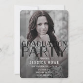 Modern grijs zwart afstudeerfeest Afstuderen Foto Kaart (Voorkant)