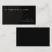 Modern grijs zwart eenvoudig gewoon Visitekaartje (Voorkant / Achterkant)