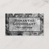 Modern grijs zwart wit graniet marmeren steen visitekaartje (Voorkant)