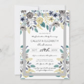 Modern Grijsgeel Bloemen Waterverf Afstuderen Kaart (Voorkant)