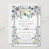 Modern Grijsgeel Bloemen Waterverf Vrijgezellenfee Kaart (Voorkant)