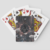 Modern grillig Elegant Wildflowers Monogram Pokerkaarten (Achterkant)