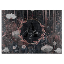 Modern grillig Elegant Wildflowers Monogram