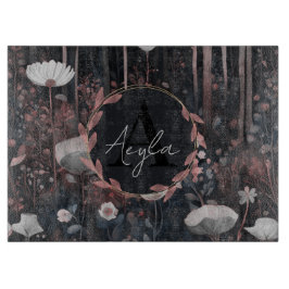 Modern grillig Elegant Wildflowers Monogram Snijplank