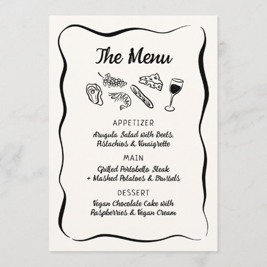 Modern & grillig Hand getekend diner & Drinken Men Menu (Voorkant)