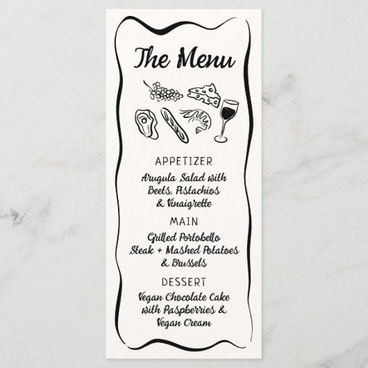 Modern & grillig Hand getekend diner & Drinken Men Menu (Voorkant)