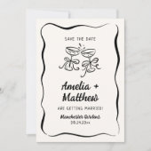 Modern & grillig Hand getekend Save the Date Kaart (Voorkant)