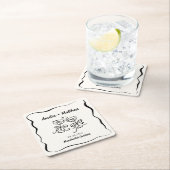 Modern & grillig Hand getekend Save the Date Kartonnen Onderzetters (Insitu)