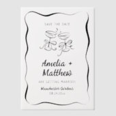 Modern & grillig Hand getekend Save the Date Vellum Uitnodigingen (Voorkant)