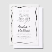 Modern & grillig Hand getekend Save the Date Vellum Uitnodigingen (Offset)
