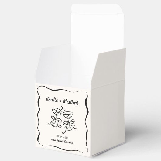 Modern & grillig Hand getrokken bruiloft Bedankdoosjes (Geopend)