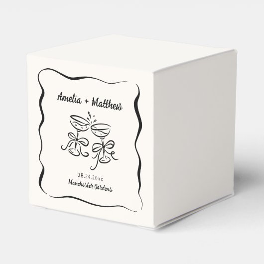 Modern & grillig Hand getrokken bruiloft Bedankdoosjes (Achterkant)