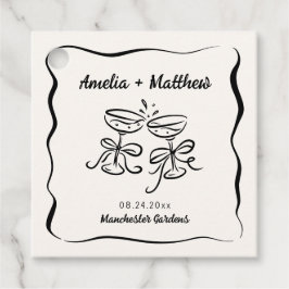 Modern & grillig Hand getrokken bruiloft Bedankjes Labels