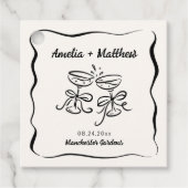 Modern & grillig Hand getrokken bruiloft Bedankjes Labels (Voorkant)