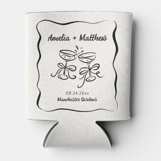 Modern & grillig Hand getrokken bruiloft Blikjeskoeler (Voorkant)