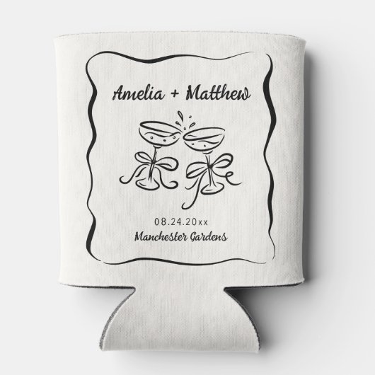 Modern & grillig Hand getrokken bruiloft Blikjeskoeler (Achterkant)