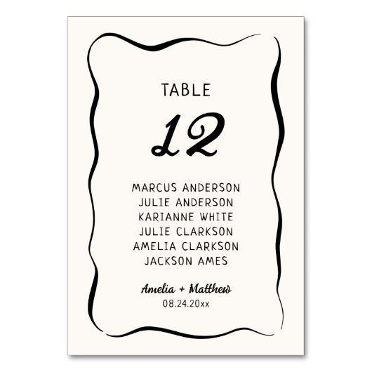 Modern & grillig Hand getrokken bruiloft Kaart (Achterkant)